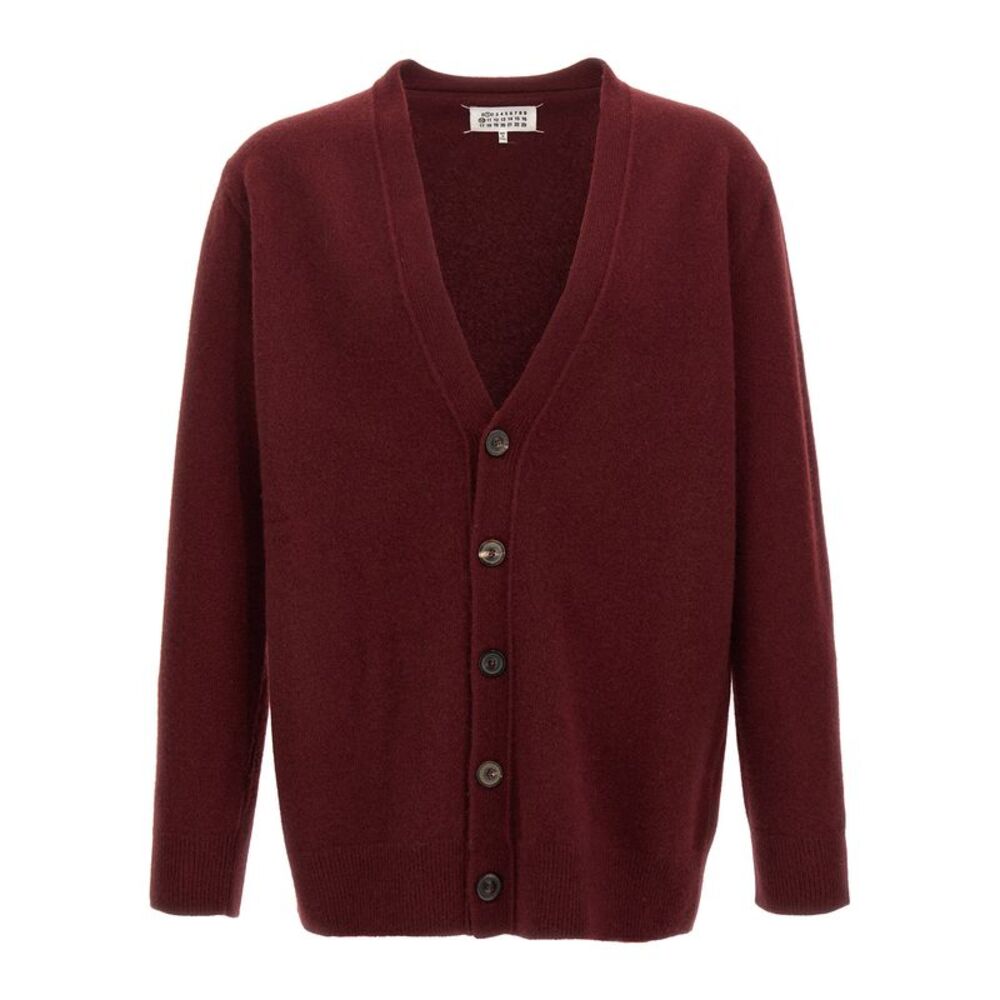 Maison Margiela Bordeaux Wool Men's Cardigan